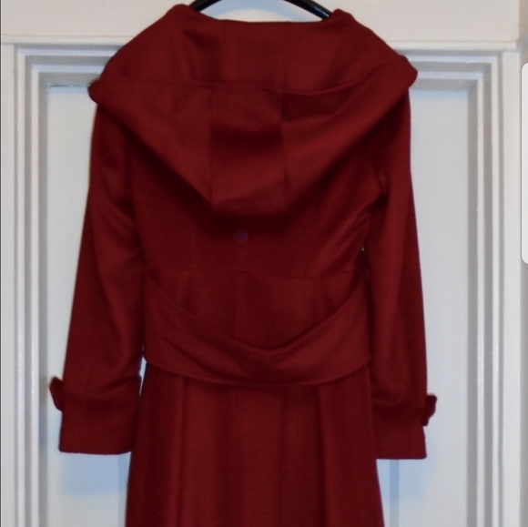 Custom Wool Pea Coat in Red - Picture 4 of 5